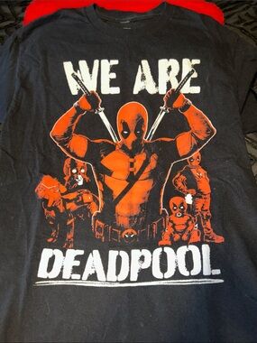 Black Tee with White Chalk-Style dead pool